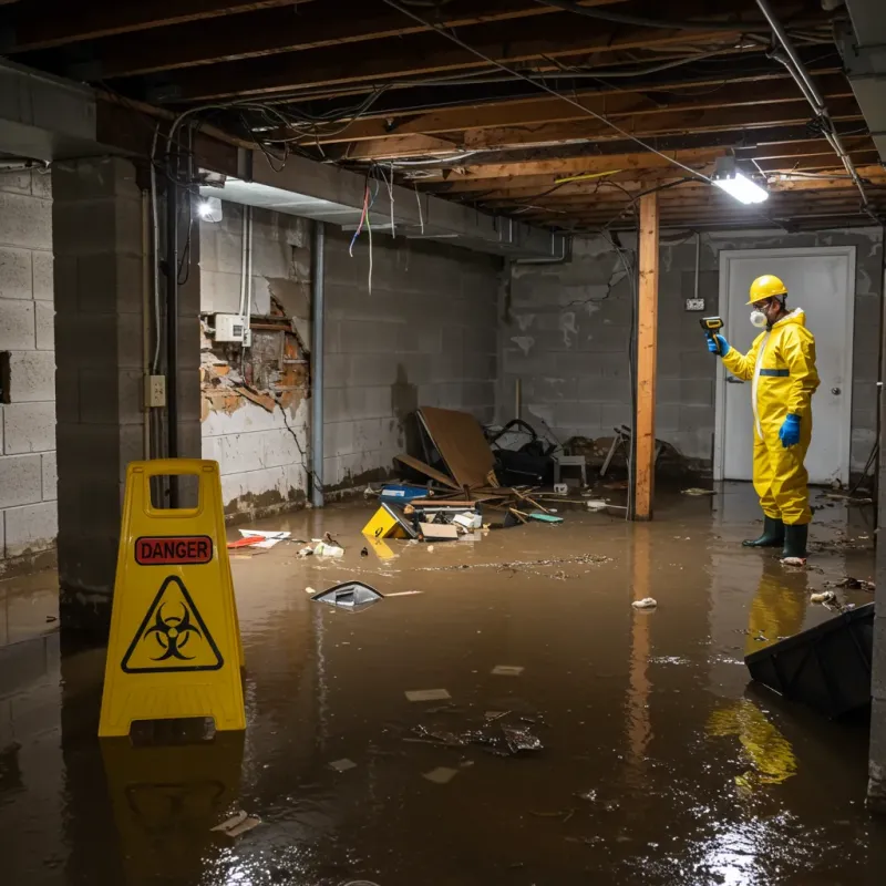 Flooded Basement Electrical Hazard in Eastover, NC Property