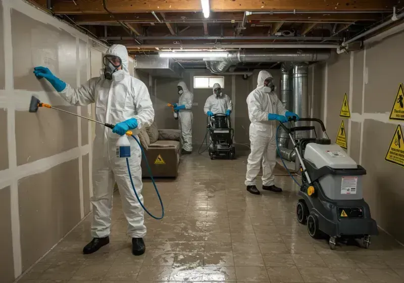 Basement Moisture Removal and Structural Drying process in Eastover, NC